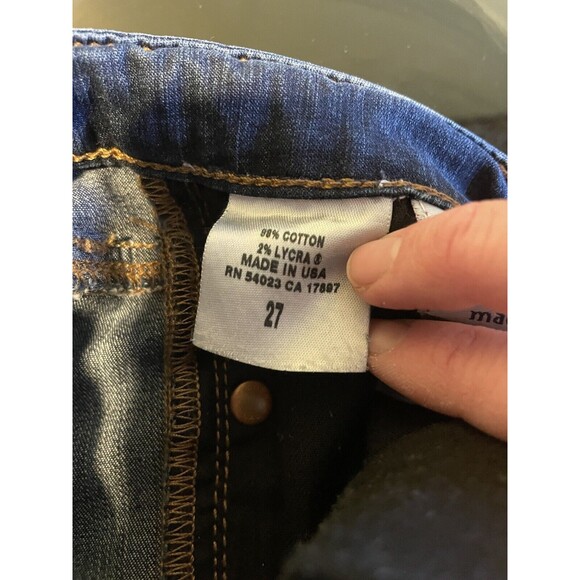 AG Adriano Goldschmied The Club Flare Jeans Women’s 27 R Blue Dark Wash Low Rise - Picture 7 of 8